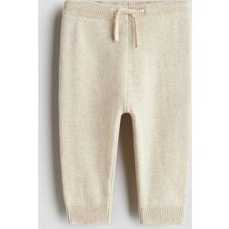 H&M Baby Finstickade Bomull Joggers - Ljusbeige