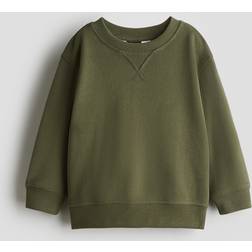 H&M Pojke Sweatshirt Med Crewneck - Khakigrön
