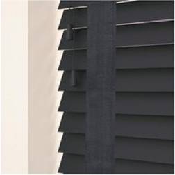 New Edge Blinds 50mm Slat Slate Grey Real Wood Venetian Blind 120cm Drop 125cm