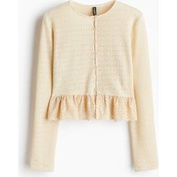 H&M Ladies Light Beige Peplum Cardigan