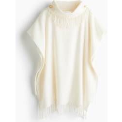 H&M Cream Fringe Trimmed Cape - Ladies