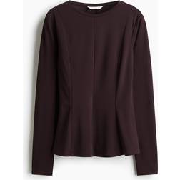 H&M Ladies Burgundy Peplum Top - Burgundy