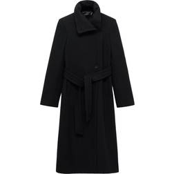 Mango Manteco Wool Coat With Belt - Black