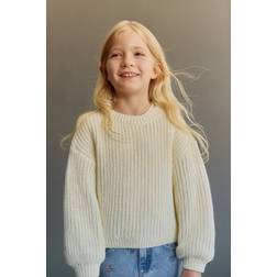 H&M Crèmevit Stickad Tröja I Chenille - Flicka