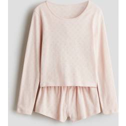 H&M Puderrosa Cotton Pointelle Pyjamas - Flicka