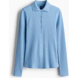 H&M Ribbed Cardigan - Blå