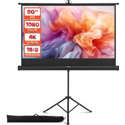 VEVOR Tripod Projector Screen 60 Inch 160° Wide Angle