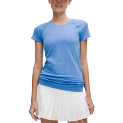 Lululemon Swiftly Pointelle Short-Sleeve Shirt Hip Length - Herringbone Dot Pool Party