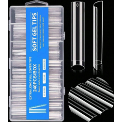 Shein 240PCS No C Curve Clear Nail Tips For Acrylic Nails Professional 240-pack