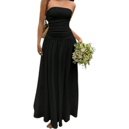 Shein EZwear Women's Casual Black Dress For Summer Vacation Dress