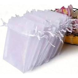 Shein 30/50pcs Plain Organza Drawstring Candy Gift Bags