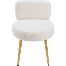 Shein Living And Home 1 Piece Faux Fur Cozy Vanity Stool With Metal Legs Cream Lounge Chair 60cm