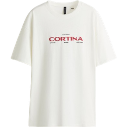 H&M Oversized Printed T-shirt - White/Ford