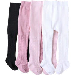 Shein 4pcs/Pack Baby Girls Solid Color Leggings, Simple Crotch Tights