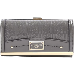 River Island Patent Ri Monogram Panelled Purse - Grey