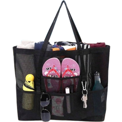 Shein 1PC Large Mesh Beach Bag - Sandproof Swim Tote Bag Oversized For Family Foldable Lightweight Pool Boat Bag