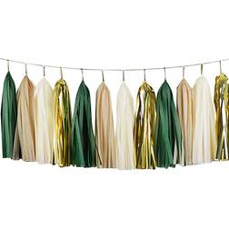 Shein 15pcs/Set Multicolor Shiny Tassel Garland Tissue Paper