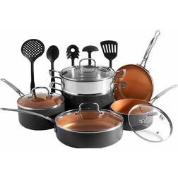 VonHaus Copper Cookware Set with lid 11 Parts