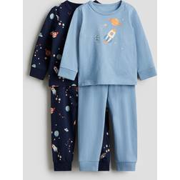H&M Baby Pyjamas Bomull Tryck - Blå