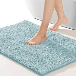 Shein Solid Color Soft Chenille Bathroom Floor Mat Blue