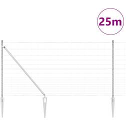 vidaXL Field Fence Galvanised Steel 120cm H x 2500cm W