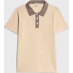 River Island Boys Beige Contrast Collar Polo Shirt