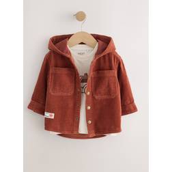 NEXT Rust Red Hooded Corduroy Overshirt T-Shirt Set 2 Piece