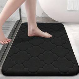 Shein Lantern Pattern Embossed Foam Bath Mat Black