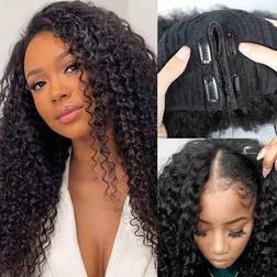 Shein V Part Human Hair Half Wig 250% Density