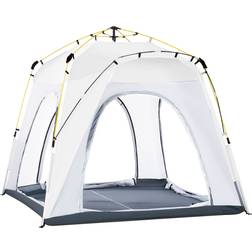 OutSunny Camping Pop-Up Tält för 4 Personer Ljusgrå