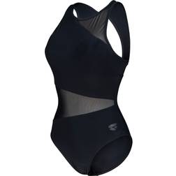 Arena Mesh Angle Swimsuit Vent Back B - Sort