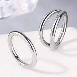 Shein High-End 316L Stainless Steel Nose Ring Double Diaphragm Ring