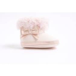 River Island Baby Girls Pink Bow Faux Suedette Booties