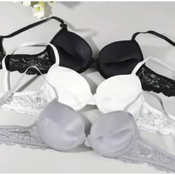 Shein Comfortable Underwear Collection Luxurious Push Up Brawith Delicate Lace Details - High Support