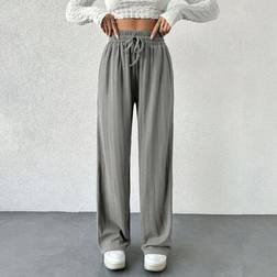 Shein Women Casual Pants With Elastic Waistband Wide Leg