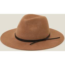 Accessorize Wool Fedora Hat Camel - Beige