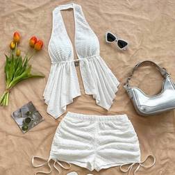 Shein Vacation 2 Pieces Set Cream White