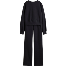 H&M 2-Delt Sweatshirtsæt Med Børstet Inderside - Sort