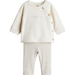 H&M Cotton Set 2-piece - Natural White/Striped (1167835006)
