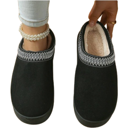 Shein Unisex Casual Comfy Solid Color Slippers - Black