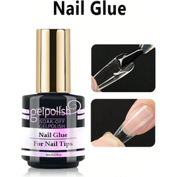 Shein Super Strong Nail Glue For Acrylic Nails,Nail Tips, Press On Nails,Fake Nails, Salon Quality Brush On Nail Glue Easy Application Durable & Long-Lasting False Nail Glue 8ml