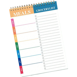 Shein Meal Planner Pad 5.6x8.5 Inch 90 Pages Weekly Meal Planner Notepad Multicolour