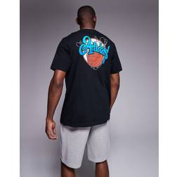 adidas Basketball Tvättad T-shirt Med Tryck På Ryggen - Svart