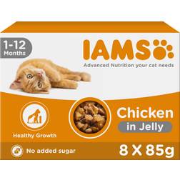 IAMS Delights Kitten Wet Cat Food Chicken in Jelly 85g 8-pack