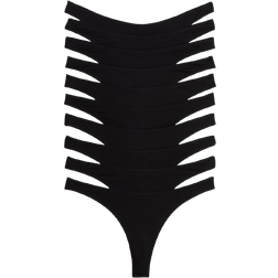 H&M Cotton Thong Briefs 10-pack - Black