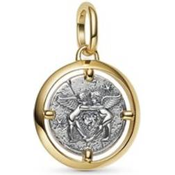 Pandora Medallion Charm Sterling Silver 14k Gold-plated - Clear