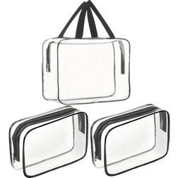 Shein 3pcs Large Clear Makeup Cosmetic Wash Organizer Bag
