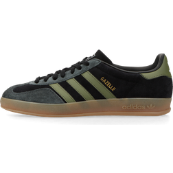 adidas Originals Mens Gazelle Indoor Trainers - Core Black/Focus Olive/Carbon