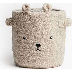 H&M Lille Opbevaringskurv Teddybear Lys Beige Dyreansigt