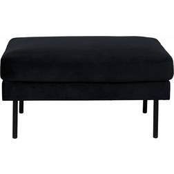 Venture Home Zoom Velvet Black Pouffe 47cm